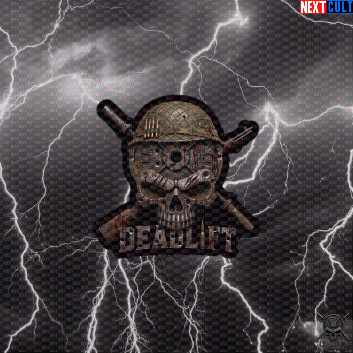 Deadlift Sticker Military Skull Gym Decal for Powerlifters, Hardcore Lifting Gift | Stickers | ["4th of July", "Bodybuilding", "Fitness", "Gym", "Hardcore", "Leg Day", "NCB", "Powerlifting", "Workout"]