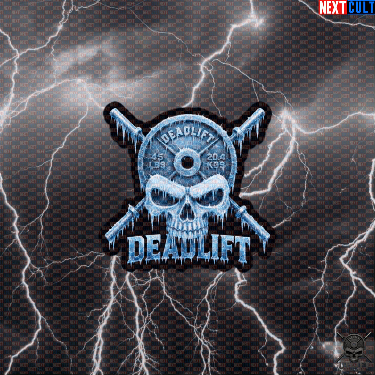 Deadlift Sticker Frozen Skull Gym Decal for Powerlifters, Winter Lifting Gift | Stickers | ["Bodybuilding", "Fitness", "Gym", "Hardcore", "Leg Day", "NCB", "Powerlifting", "Workout"]
