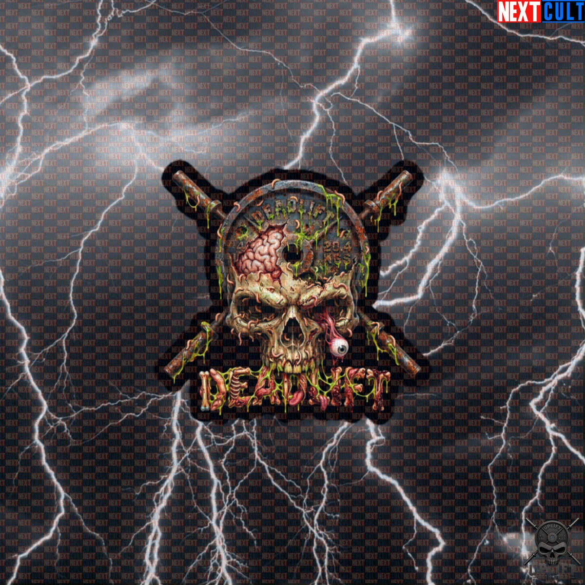 Deadlift Sticker Zombie Skull Gym Decal for Powerlifters, Halloween Horror Fitness Gift | Stickers | ["Bodybuilding", "Fitness", "Gym", "Halloween", "Leg Day", "NCB", "Powerlifting", "Workout"]
