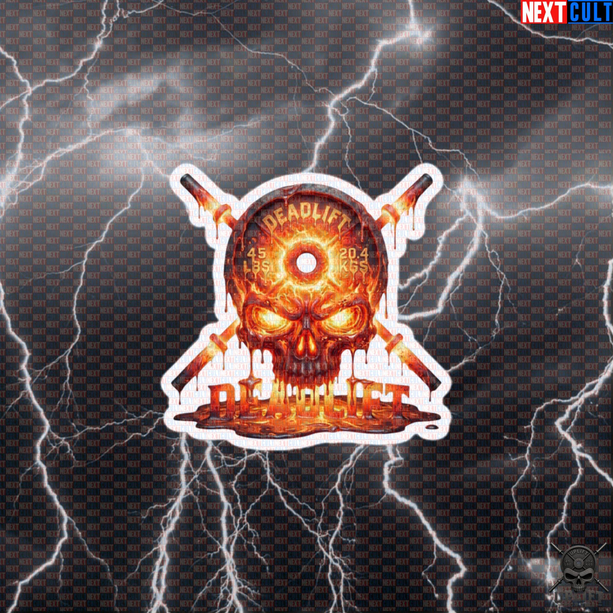 Deadlift Sticker Fiery Skull Decal for Lifters, Hardcore Gym Accessory Gift Default Title Stickers Next Cult Brand