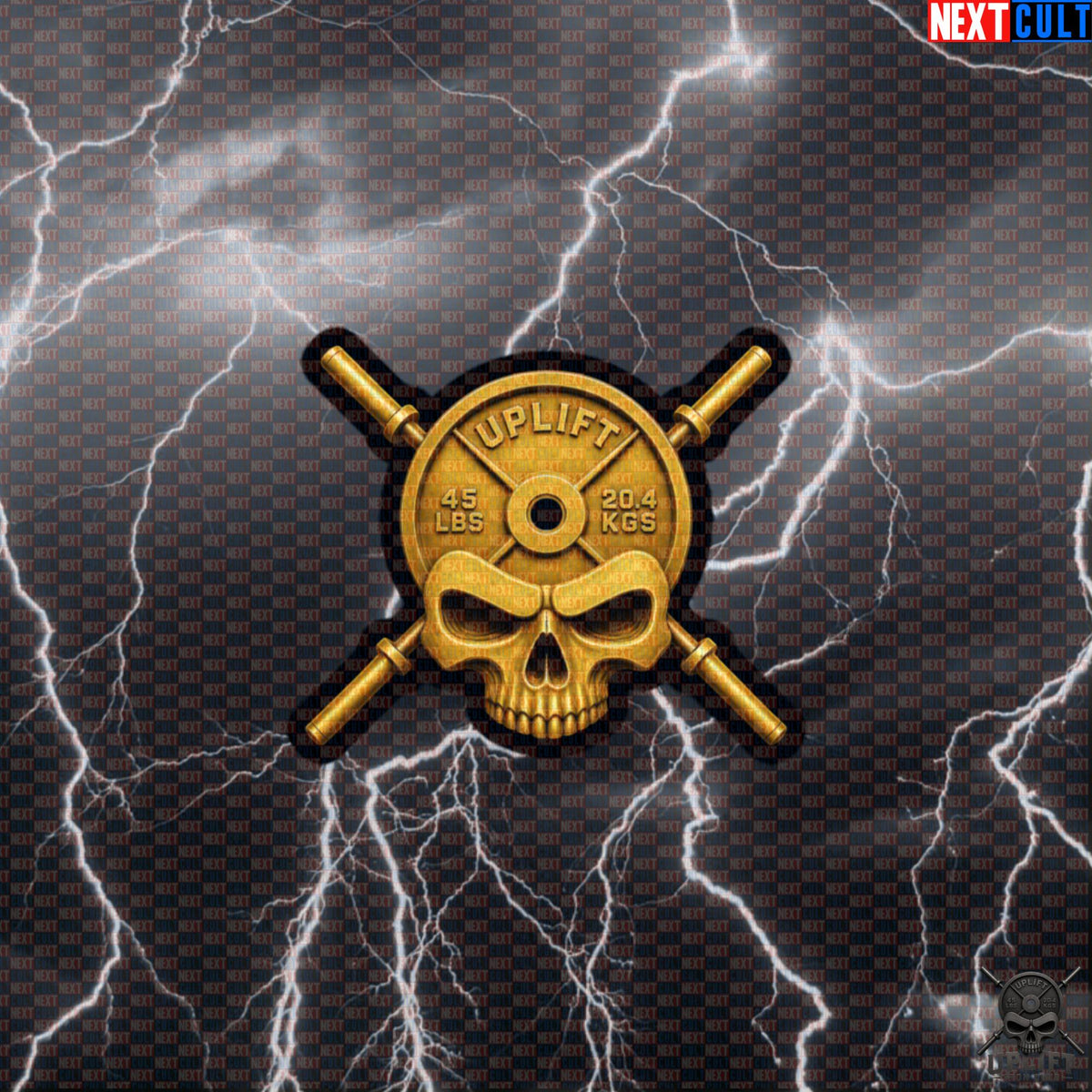 Gold Skull Sticker for Lifters, Uplift Iron Club Gym Decal, Hardcore Fitness Gift Default Title Stickers Next Cult Brand