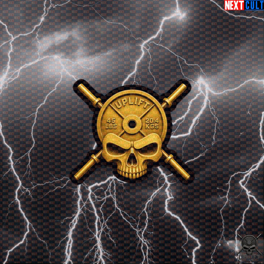 Gold Skull Sticker for Lifters, Uplift Iron Club Gym Decal, Hardcore Fitness Gift Default Title Stickers Next Cult Brand