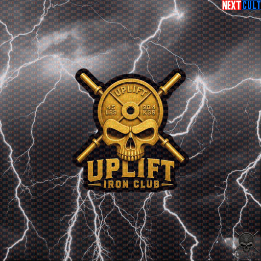 Gold Skull Sticker Uplift Iron Club Gym Decal for Lifters Powerlifting Bodybuilding Accessory Default Title Stickers Next Cult Brand