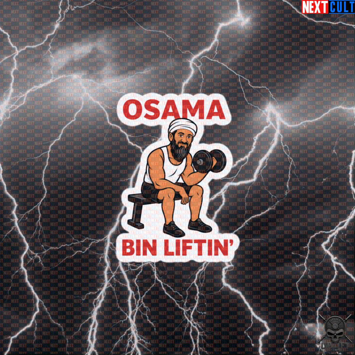 Funny Gym Sticker – Osama Bin Liftin Parody Decal for Lifters, Gym Bags, Bottles & Laptops | Stickers | ["Bodybuilding", "Fitness", "Gym", "NCB", "Workout"]