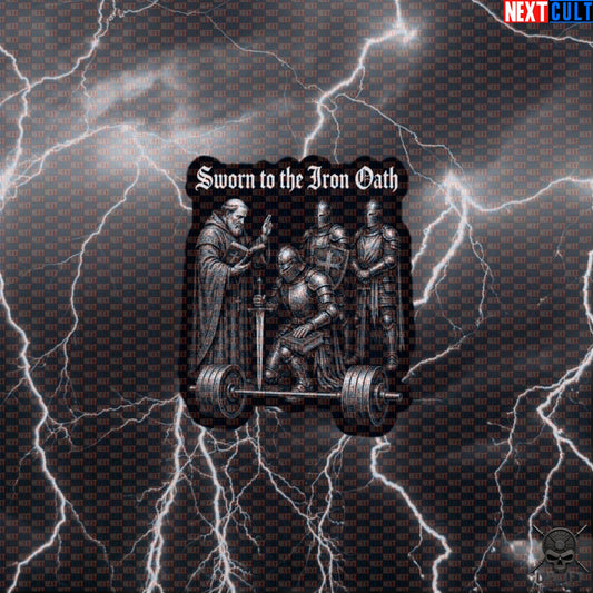 Gym Sticker Sworn to the Iron Oath Medieval Knight Lifting Decal for Lifters Default Title Stickers Next Cult Brand