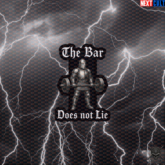 Gym Sticker The Bar Does Not Lie Medieval Knight Barbell Decal for Powerlifters Default Title Stickers Next Cult Brand