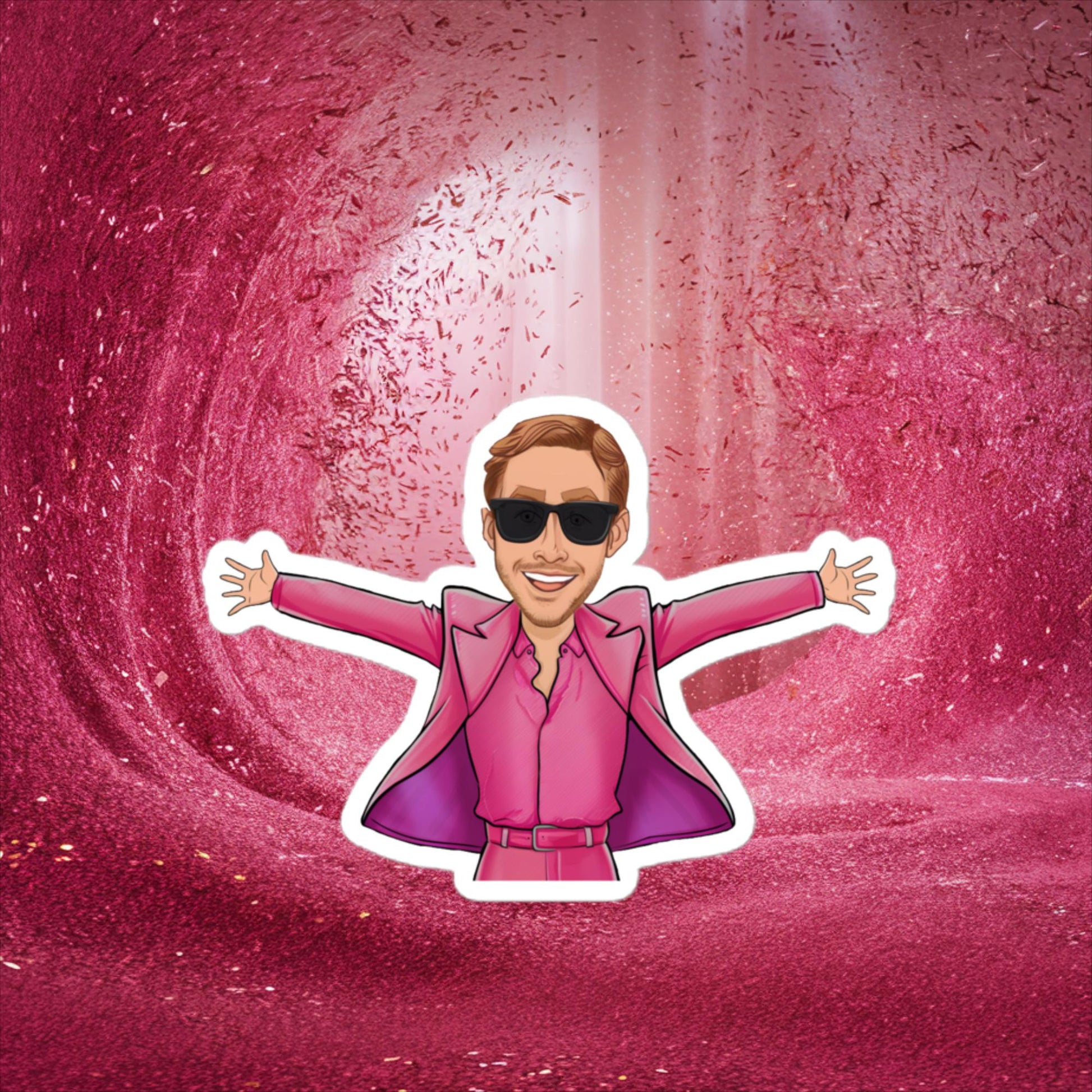 Ken Barbie Ryan Gosling I'm Just Ken Bubble-free stickers 4″×4″ Stickers Barbie Celebrities Ken Movies Ryan Gosling Next Cult Brand