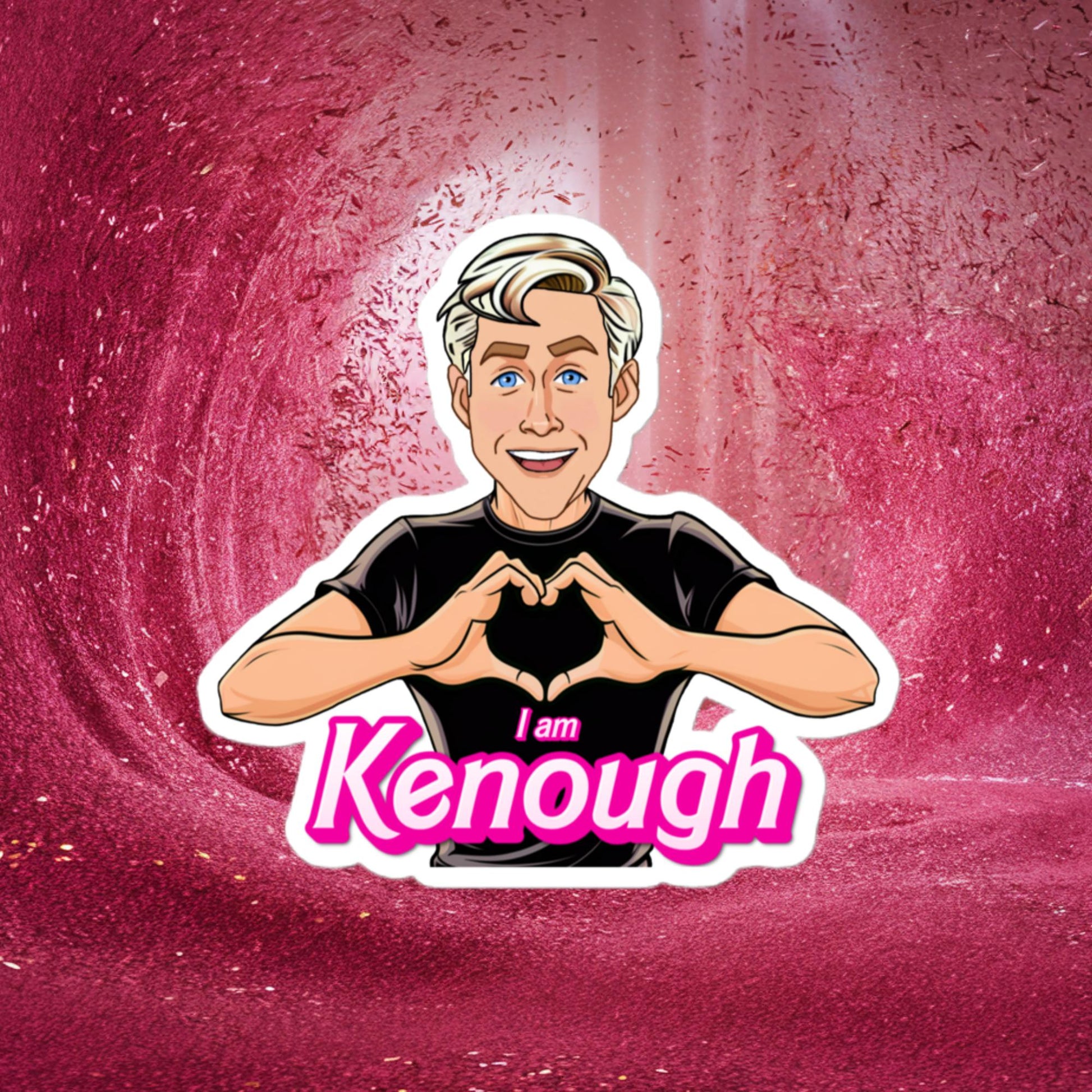 I am Kenough Ryan Gosling Ken Barbie Movie Bubble-free stickers 4″×4″ Stickers Barbie Celebrities Ken Movies Ryan Gosling Next Cult Brand