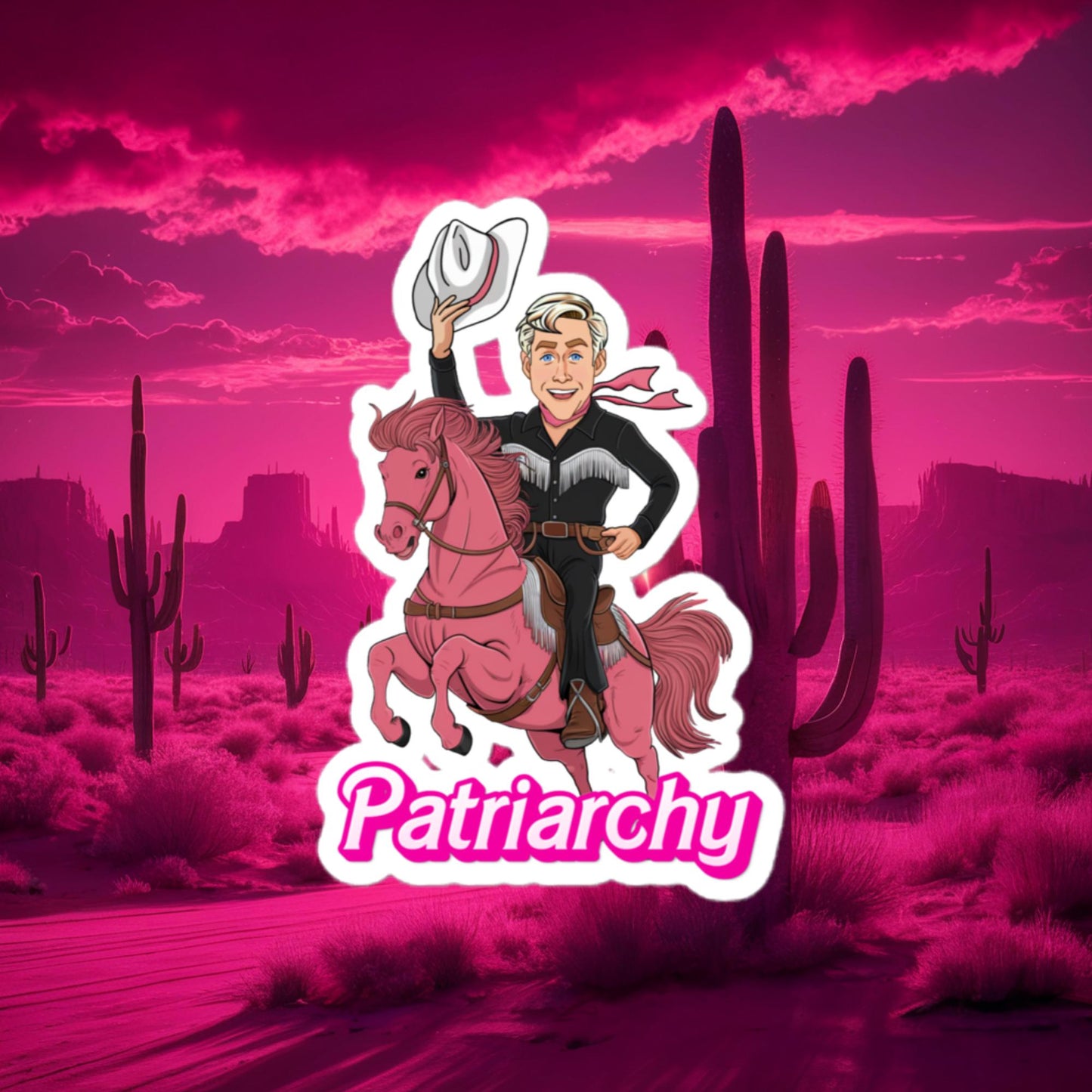 Ken Barbie Movie When I found out the patriarchy wasn't just about horses, I lost interest Bubble-free stickers 4″×4″ Stickers Barbie Celebrities Ken Movies Ryan Gosling Next Cult Brand