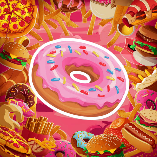 Pink Donut with sprinkles Bubble-free stickers Next Cult Brand