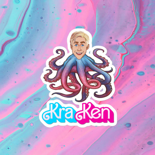 Kraken Ken Barbie Ryan Gosling Funny Bubble-free stickers