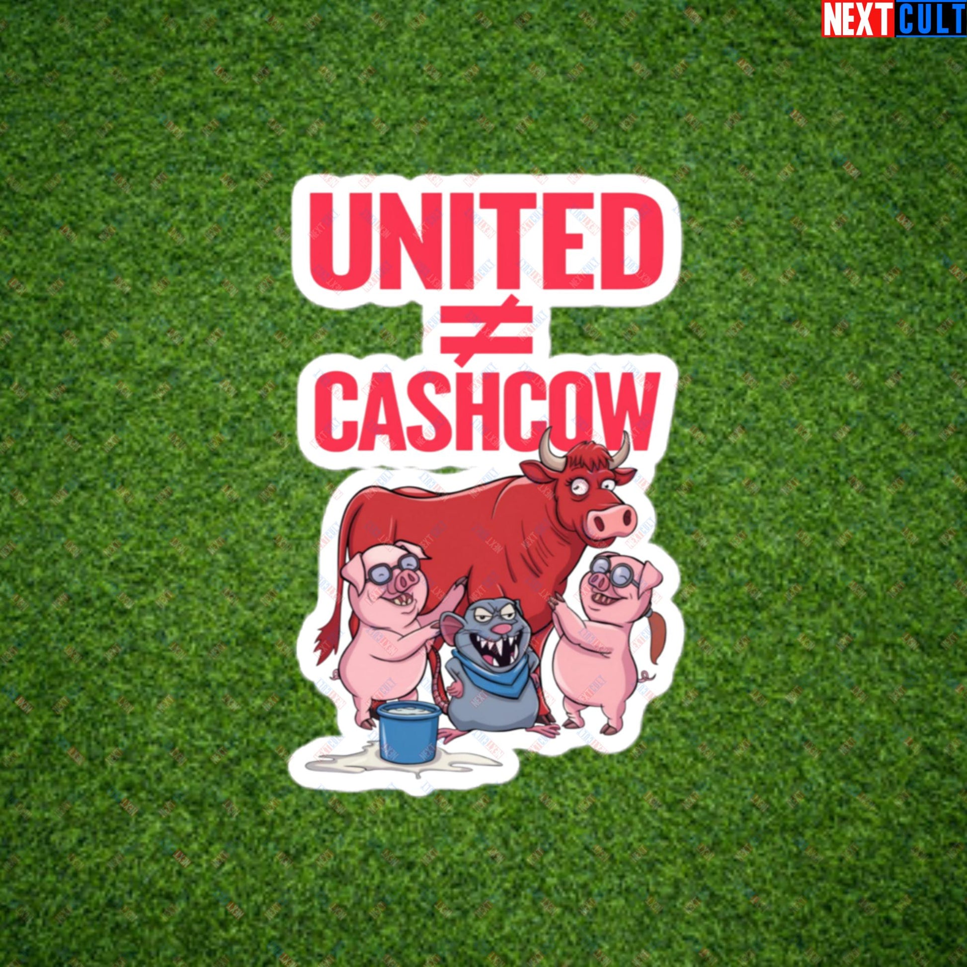 Manchester United Is Not A Cashcow Glazers Out Ineos Out Ratcliffe Out Protest Bubble-free stickers 4″×4″ Stickers Football GlazersOut Manchester United RatcliffeOut Next Cult Brand