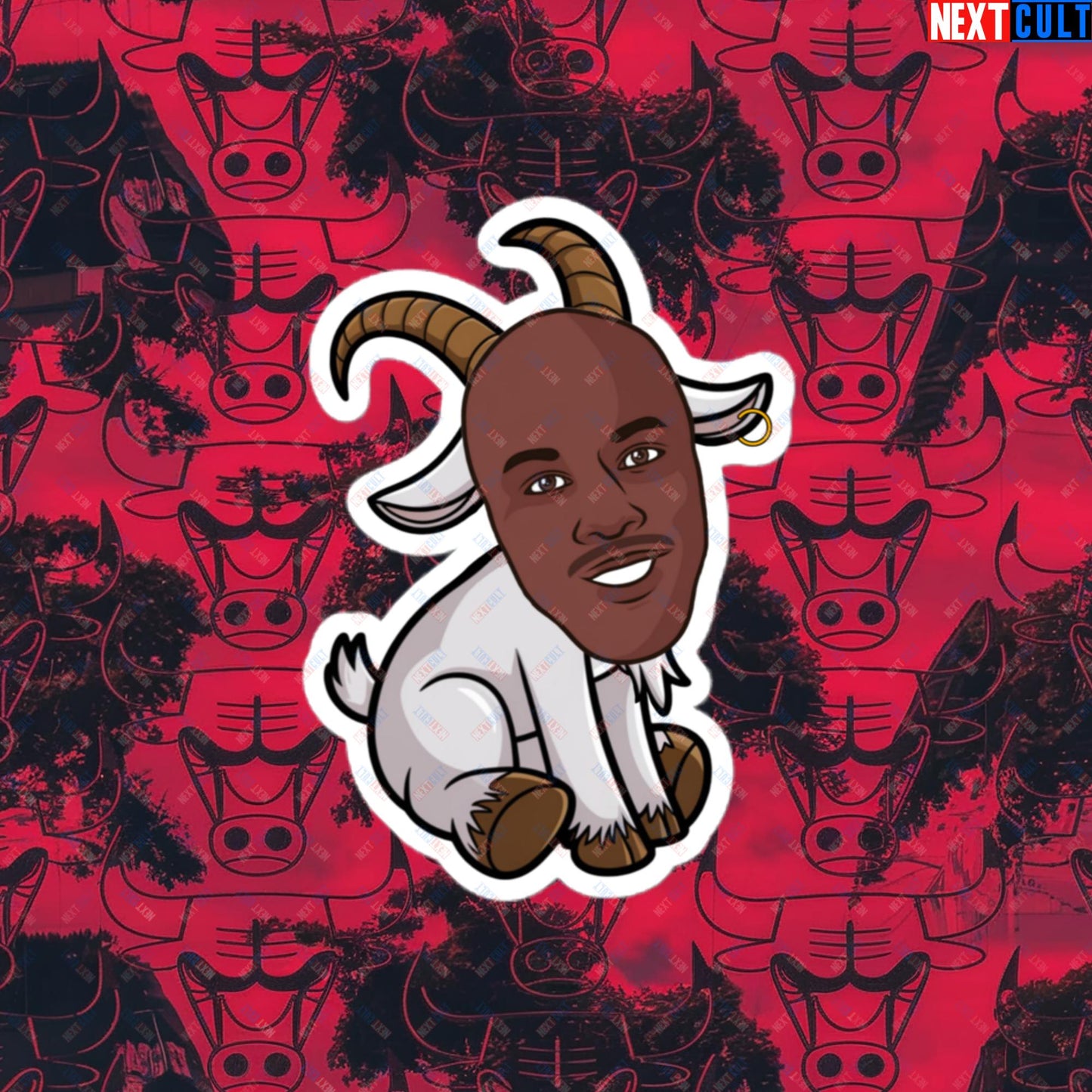 Michael Jordan G.O.A.T. Sticker - Funny Basketball Meme Decal - Greatest of All Time NBA Cartoon Design - Perfect Gift for Basketball Fans Bubble-free stickers 4″×4″ Stickers Basketball Chicago Bulls G.O.A.T. Michael Jordan NBA Next Cult Brand