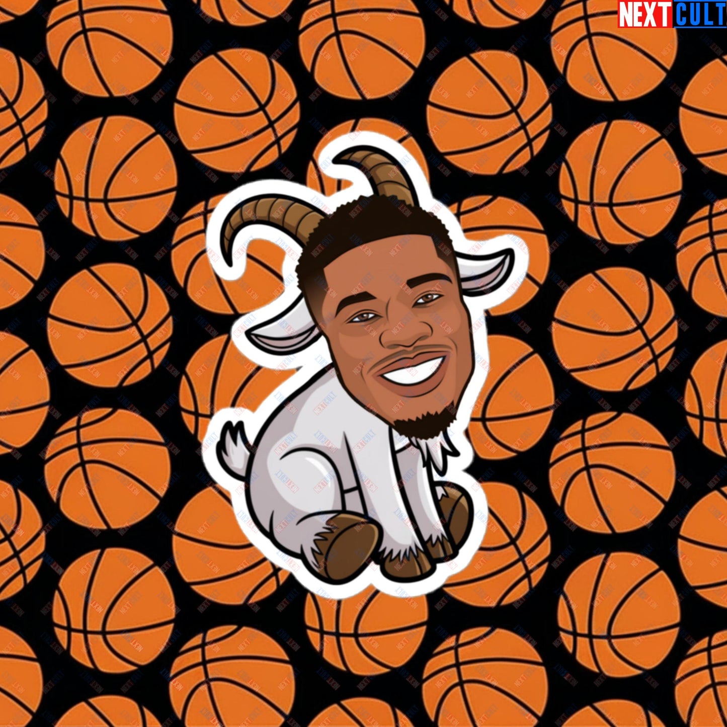 Giannis Antetokounmpo G.O.A.T. Sticker - Funny Basketball Meme Decal - Greatest of All Time Print for Basketball Fans - Perfect Gift for Giannis Fans Bubble-free stickers 4″×4″ Stickers Basketball G.O.A.T. Giannis Antetokounmpo Milwaukee Bucks NBA Next Cult Brand