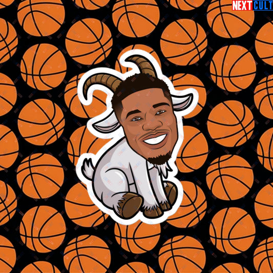 Giannis Antetokounmpo G.O.A.T. Sticker - Funny Basketball Meme Decal - Greatest of All Time Print for Basketball Fans - Perfect Gift for Giannis Fans Bubble-free stickers 4″×4″ Stickers Basketball G.O.A.T. Giannis Antetokounmpo Milwaukee Bucks NBA Next Cult Brand