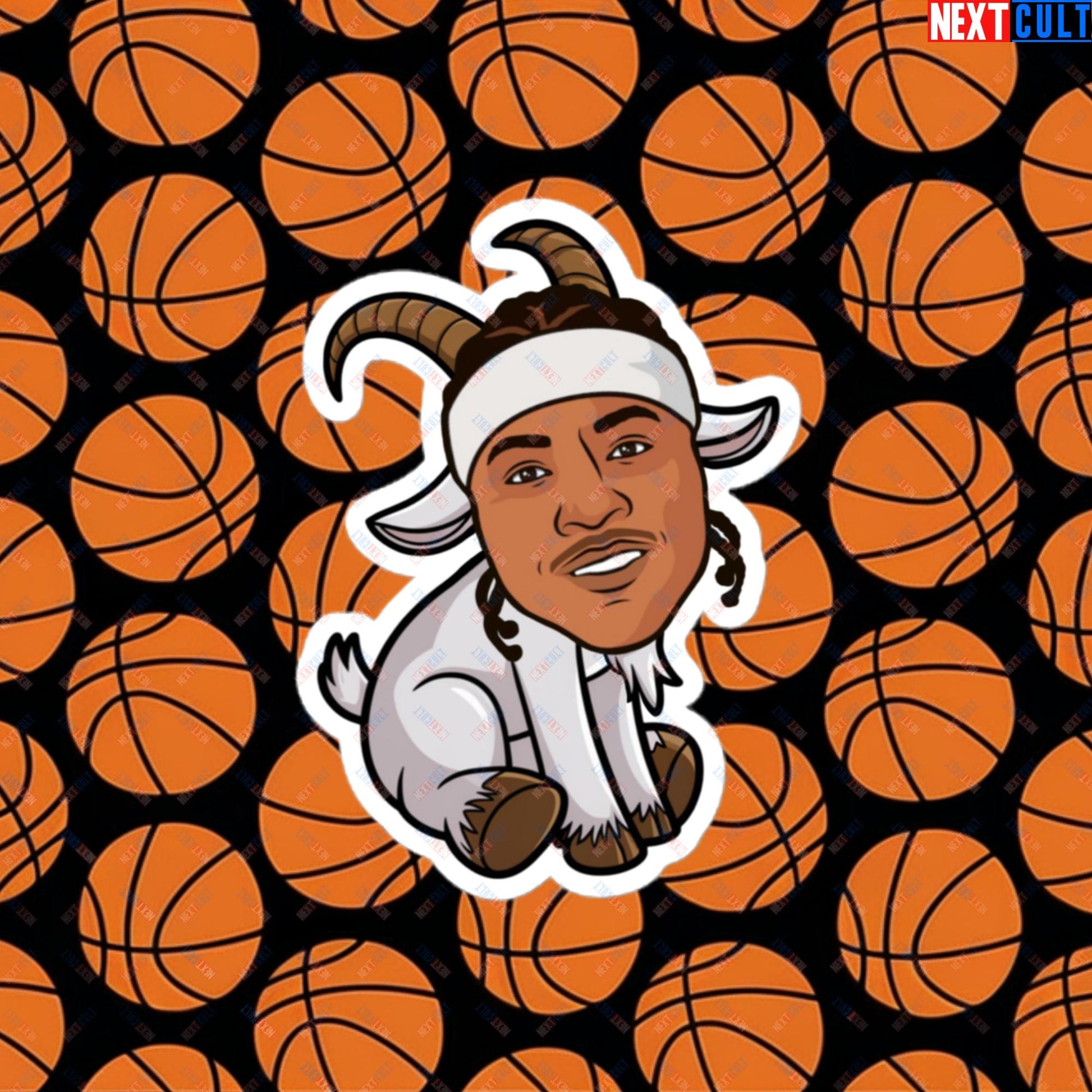 Carmelo Anthony G.O.A.T. Sticker - Funny Basketball Meme Decal - Greatest of All Time Carmelo Anthony Print - Perfect Gift for Basketball Fans Bubble-free stickers 4″×4″ Stickers Basketball Carmelo Anthony Denver Nuggets G.O.A.T. NBA New York Knicks Next Cult Brand