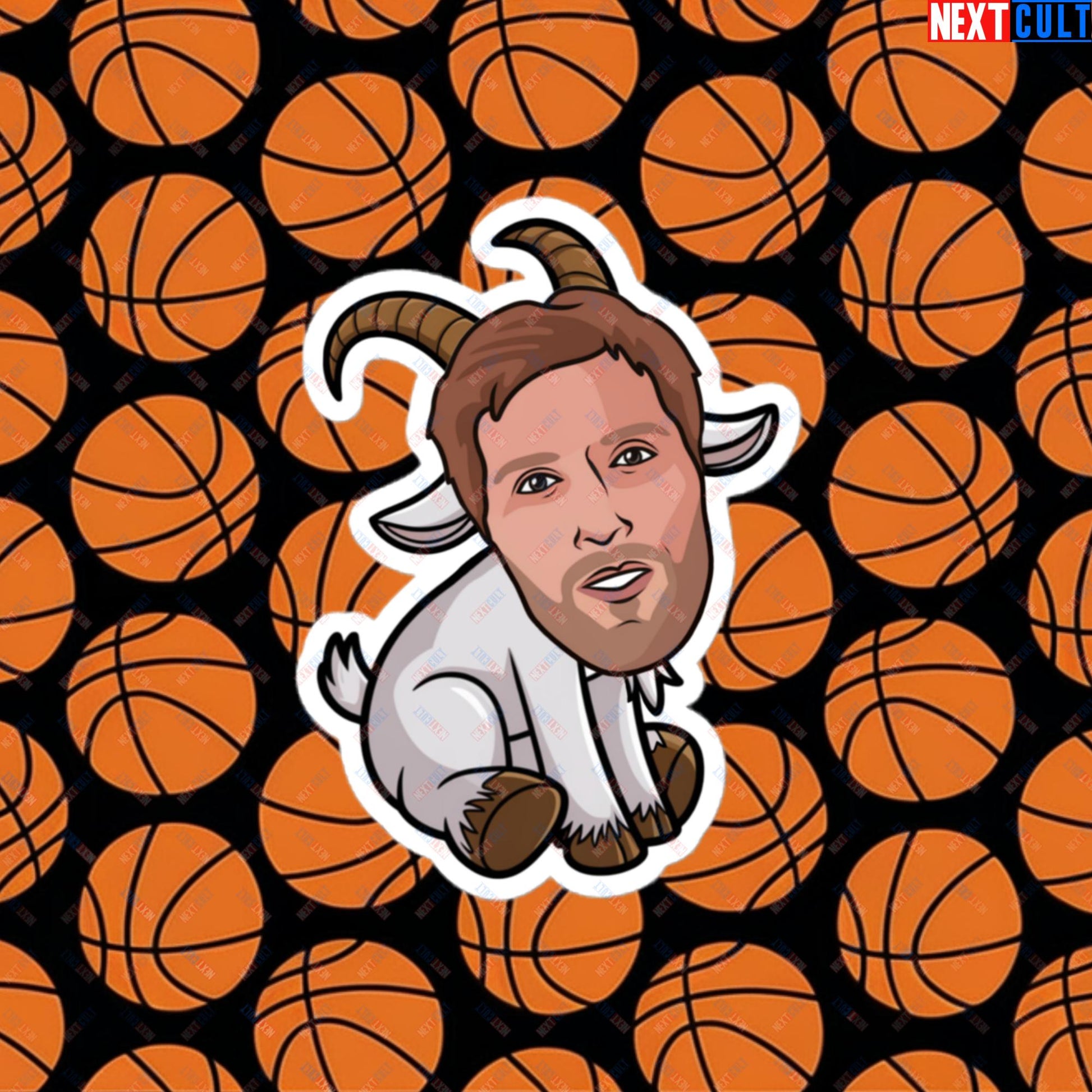 Dirk Nowitzki G.O.A.T. Sticker - Funny Basketball Meme Decal - Greatest of All Time Print for Basketball Fans - Perfect Gift for Dirk Nowitzki Fans Bubble-free stickers 4″×4″ Stickers Basketball Dallas Mavericks Dirk Nowitzki G.O.A.T. NBA Next Cult Brand