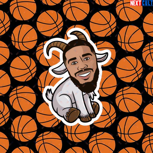 Jayson Tatum G.O.A.T. Sticker - Funny Basketball Meme Decal - Greatest of All Time Print for Celtics Fans - Perfect Gift for Jayson Tatum Fans Bubble-free stickers 4″×4″ Stickers Basketball Boston Celtics G.O.A.T. Jayson Tatum NBA Next Cult Brand