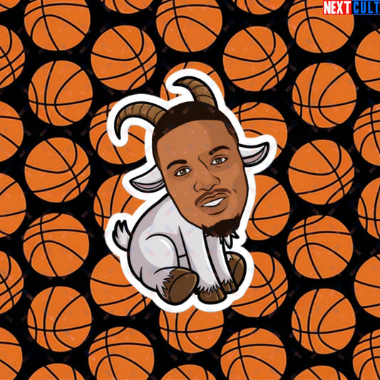 Damian Lillard G.O.A.T. Sticker - Funny Basketball Meme Decal - Greatest of All Time Print for Basketball Fans - Perfect Gift for Damian Lillard Fans Bubble-free stickers 4″×4″ Stickers Basketball Damian Lillard G.O.A.T. Milwaukee Bucks NBA Portland Trail Blazers Next Cult Brand