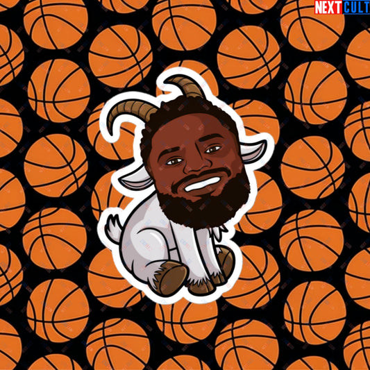 Zion Williamson G.O.A.T. Sticker - Funny Basketball Meme Decal - Greatest of All Time Print for Basketball Fans - Perfect Gift for Zion Williamson Fans Bubble-free stickers 4″×4″ Stickers Basketball G.O.A.T. NBA New Orleans Pelicans Zion Williamson Next Cult Brand