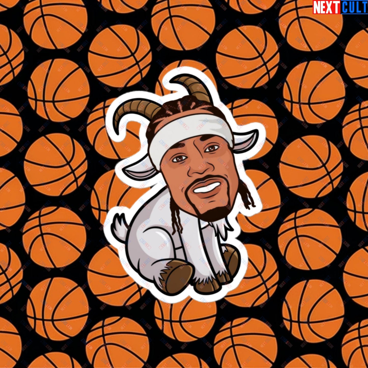 Allen Iverson G.O.A.T. Sticker - Funny Basketball Meme Decal - Greatest of All Time Print for Basketball Fans - Perfect Gift for Allen Iverson Fans Bubble-free stickers 4″×4″ Stickers Allen Iverson Basketball G.O.A.T. NBA Philadelphia 76ers Next Cult Brand