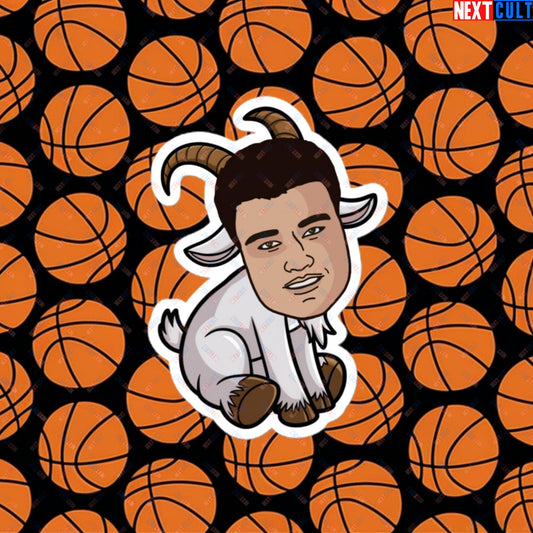 Yao Ming GOAT Sticker - Funny Basketball Meme Decal - Greatest of All Time Print for Houston Rockets Fans - Perfect Gift for Yao Ming Fans Bubble-free stickers 4″×4″ Stickers Basketball G.O.A.T. Houston Rockets NBA Yao Ming Next Cult Brand