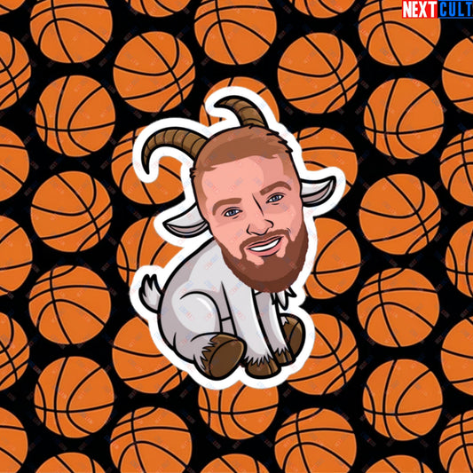 Domantas Sabonis GOAT Sticker - Funny Basketball Meme Decal - Greatest of All Time Print for Sacramento Kings and Lithuania Fans - Perfect Gift for Basketball Lovers Bubble-free stickers 4″×4″ Stickers Basketball Domantas Sabonis G.O.A.T. NBA Sacramento Kings Next Cult Brand