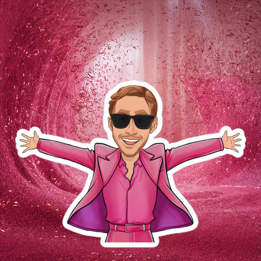 Ken Barbie Ryan Gosling I'm Just Ken Bubble-free stickers 5.5″×5.5″ Stickers Barbie Celebrities Ken Movies Ryan Gosling Next Cult Brand