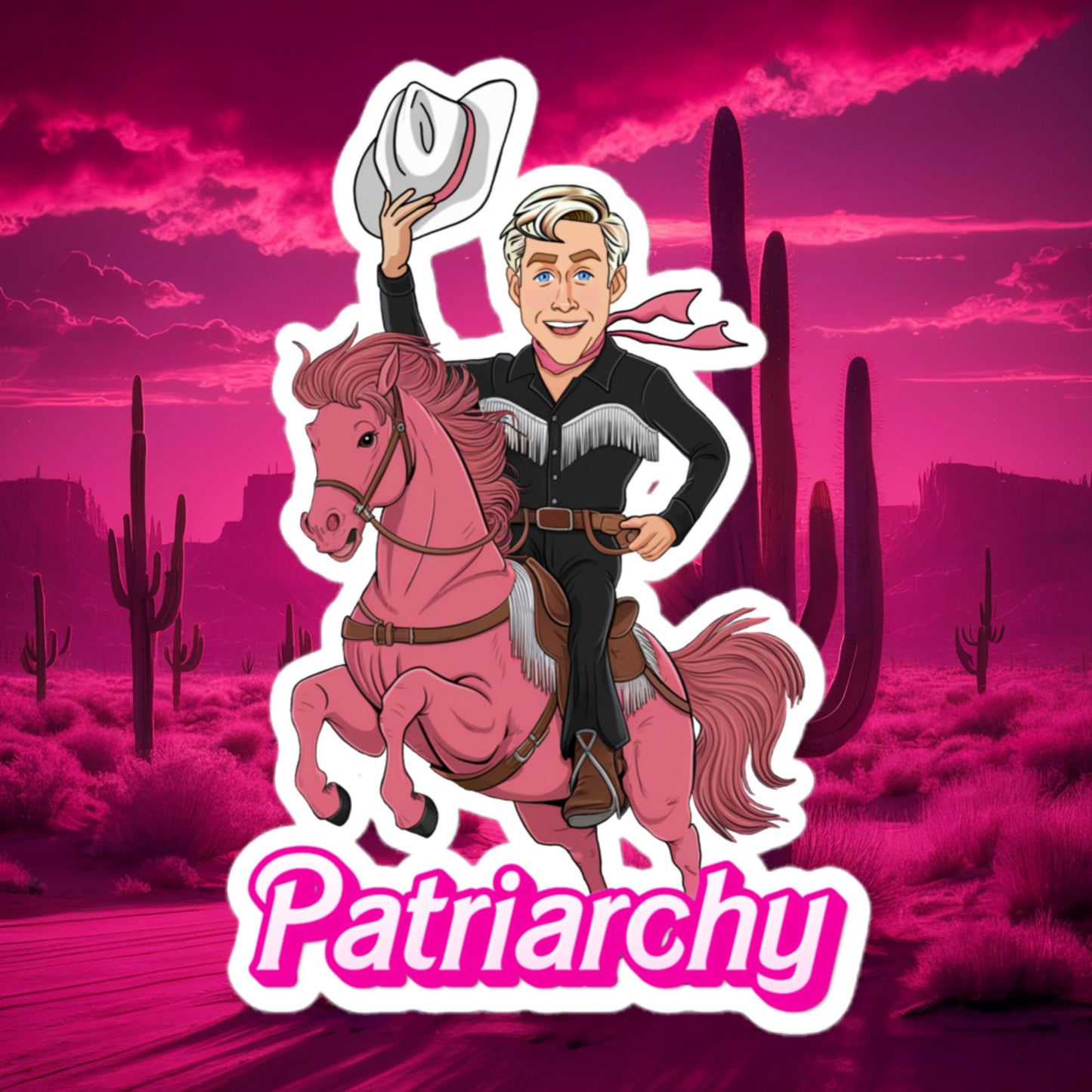 Ken Barbie Movie When I found out the patriarchy wasn't just about horses, I lost interest Bubble-free stickers 5.5″×5.5″ Stickers Barbie Celebrities Ken Movies Ryan Gosling Next Cult Brand