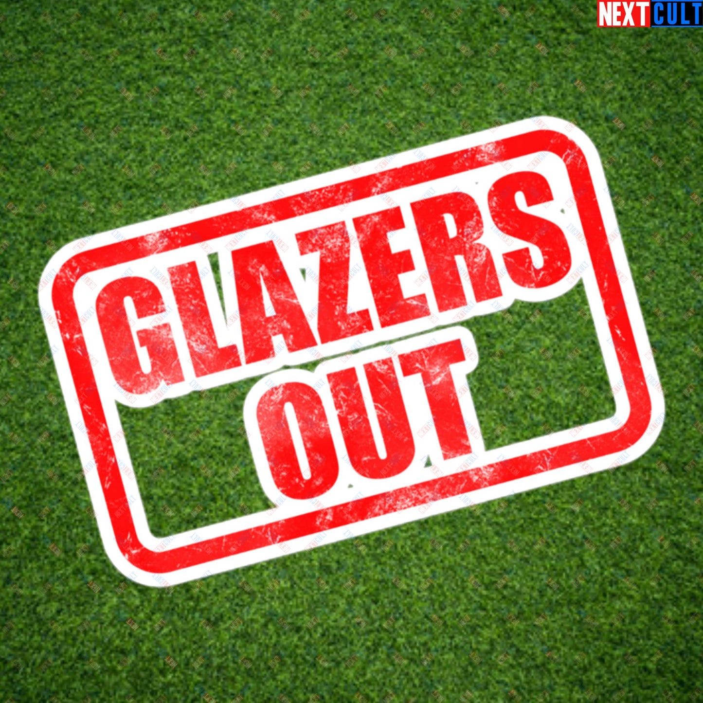 Glazers Out Stop The Glazers Ruining Manchester United Fan Protest Against Glazers Bubble-free stickers 5.5″×5.5″ Stickers Football GlazersOut Manchester United Next Cult Brand