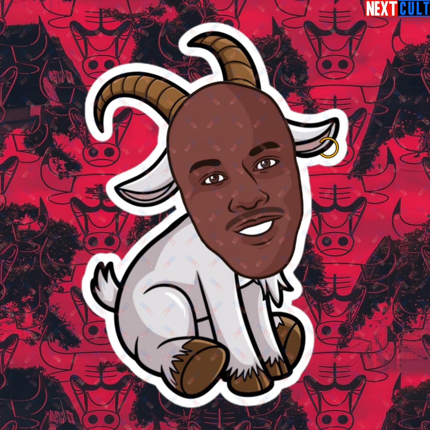 Michael Jordan G.O.A.T. Sticker - Funny Basketball Meme Decal - Greatest of All Time NBA Cartoon Design - Perfect Gift for Basketball Fans Bubble-free stickers 5.5″×5.5″ Stickers Basketball Chicago Bulls G.O.A.T. Michael Jordan NBA Next Cult Brand