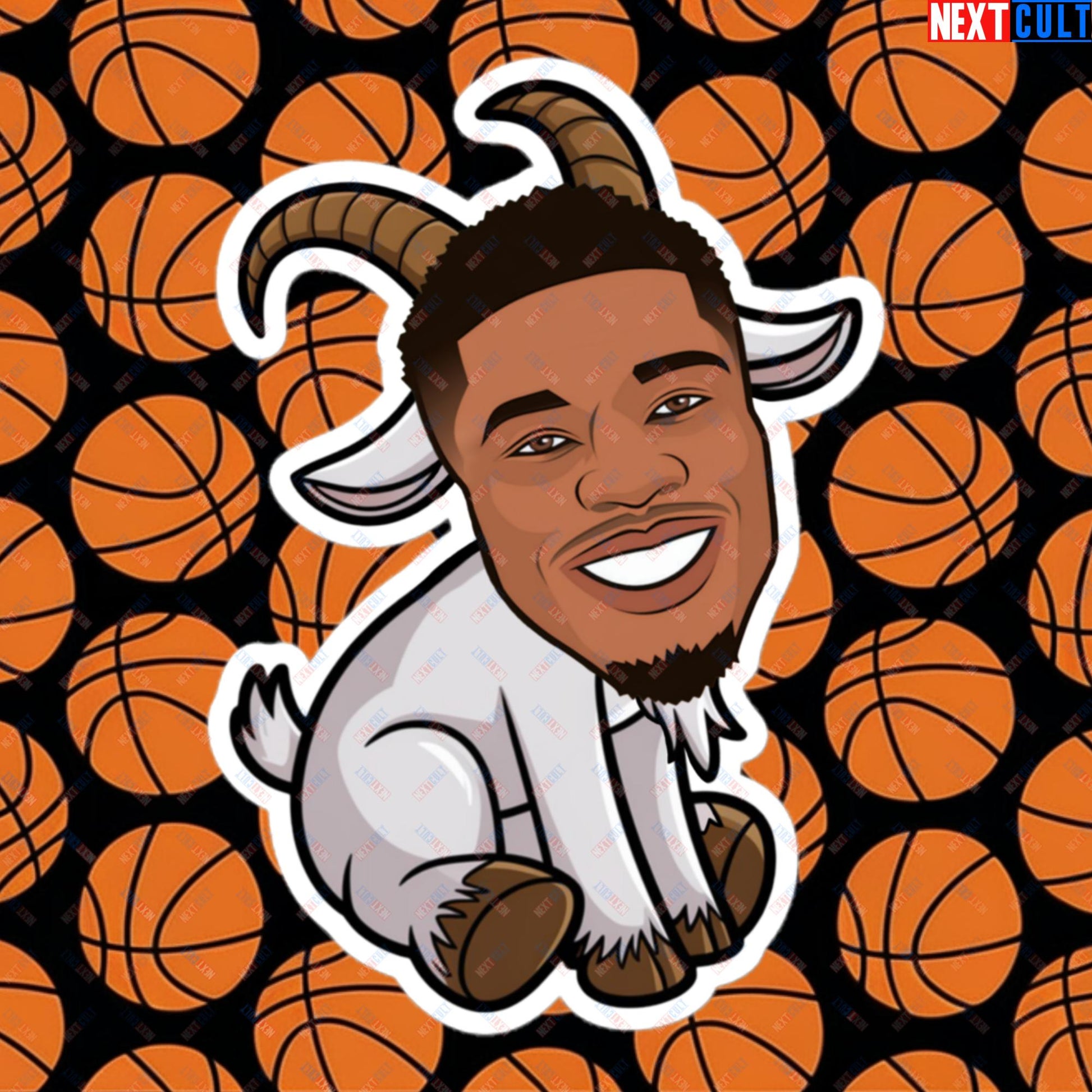 Giannis Antetokounmpo G.O.A.T. Sticker - Funny Basketball Meme Decal - Greatest of All Time Print for Basketball Fans - Perfect Gift for Giannis Fans Bubble-free stickers 5.5″×5.5″ Stickers Basketball G.O.A.T. Giannis Antetokounmpo Milwaukee Bucks NBA Next Cult Brand