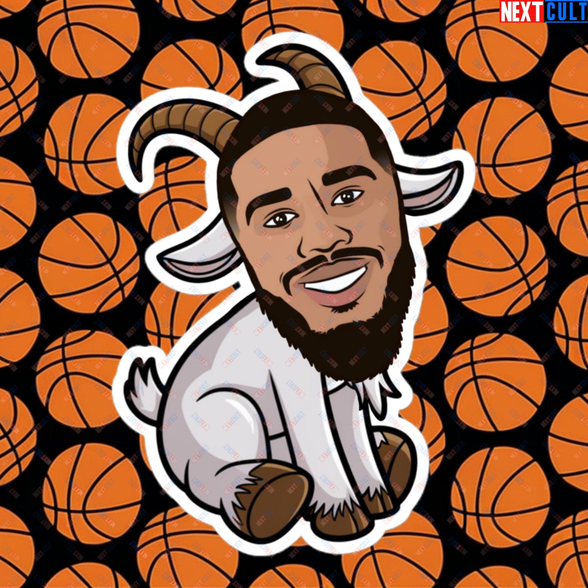 Jayson Tatum G.O.A.T. Sticker - Funny Basketball Meme Decal - Greatest of All Time Print for Celtics Fans - Perfect Gift for Jayson Tatum Fans Bubble-free stickers 5.5″×5.5″ Stickers Basketball Boston Celtics G.O.A.T. Jayson Tatum NBA Next Cult Brand