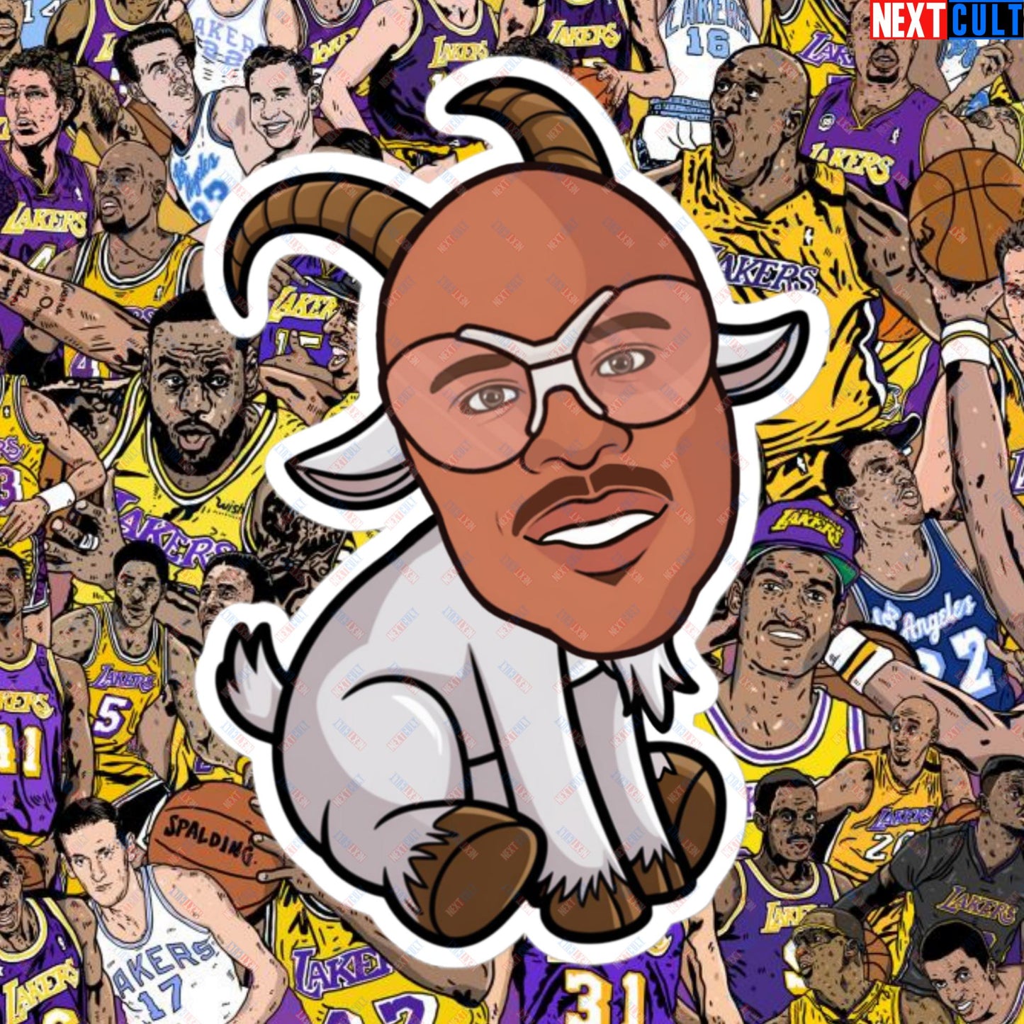 Kareem Abdul-Jabbar G.O.A.T. Sticker - Funny Basketball Meme Decal - Greatest of All Time Print for Basketball Fans - Perfect Gift for Kareem Fans Bubble-free stickers 5.5″×5.5″ Stickers Basketball G.O.A.T. Kareem Abdul-Jabbar Los Angeles Lakers Milwaukee Bucks NBA Next Cult Brand