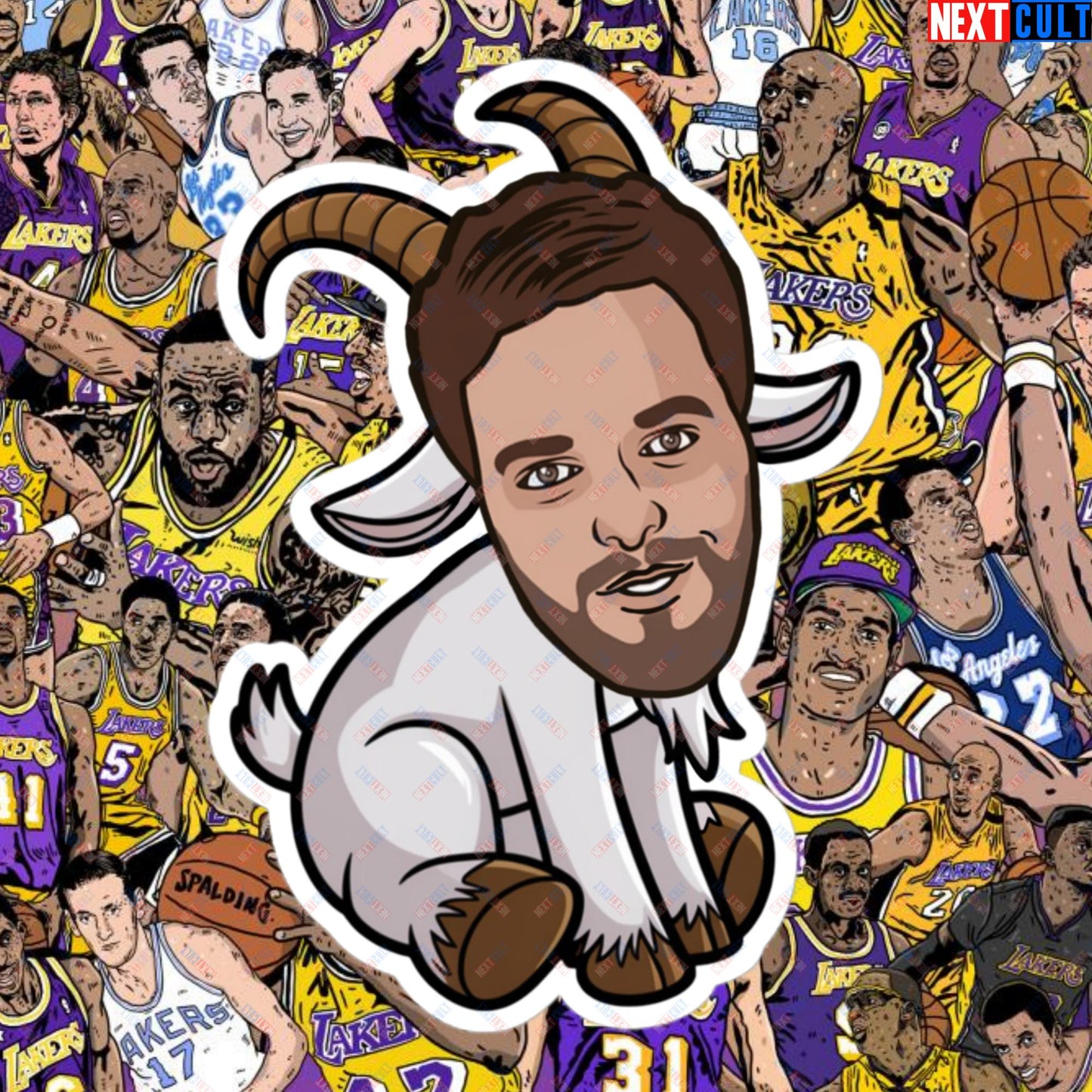 Pau Gasol G.O.A.T. Sticker - Funny Basketball Meme Decal - Greatest of All Time Print for Basketball Fans - Perfect Gift for Pau Gasol Fans Bubble-free stickers 5.5″×5.5″ Stickers Basketball G.O.A.T. Los Angeles Lakers NBA Pau Gasol Next Cult Brand