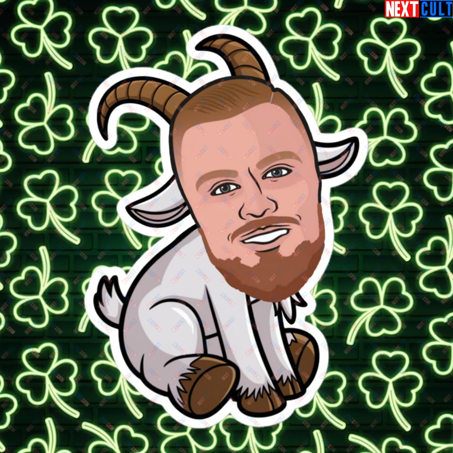 Kristaps Porzingis GOAT Sticker - Funny Basketball Meme Decal - Greatest of All Time Print for Boston Celtics and Latvia Fans - Perfect Gift for Porzingis Fans Bubble-free stickers 5.5″×5.5″ Stickers Basketball Boston Celtics G.O.A.T. Kristaps Porzingis NBA Next Cult Brand