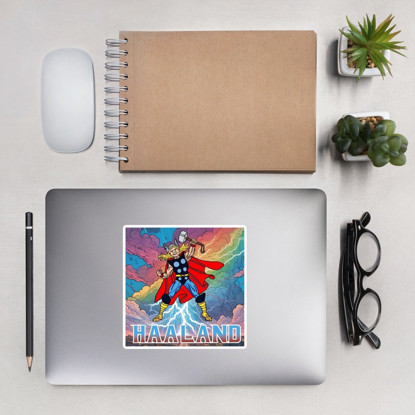 Erling Haaland Thor Avenger Manchester City Funny Football/ Soccer Meme Bubble-free stickers 5.5″×5.5″ Stickers Next Cult Brand