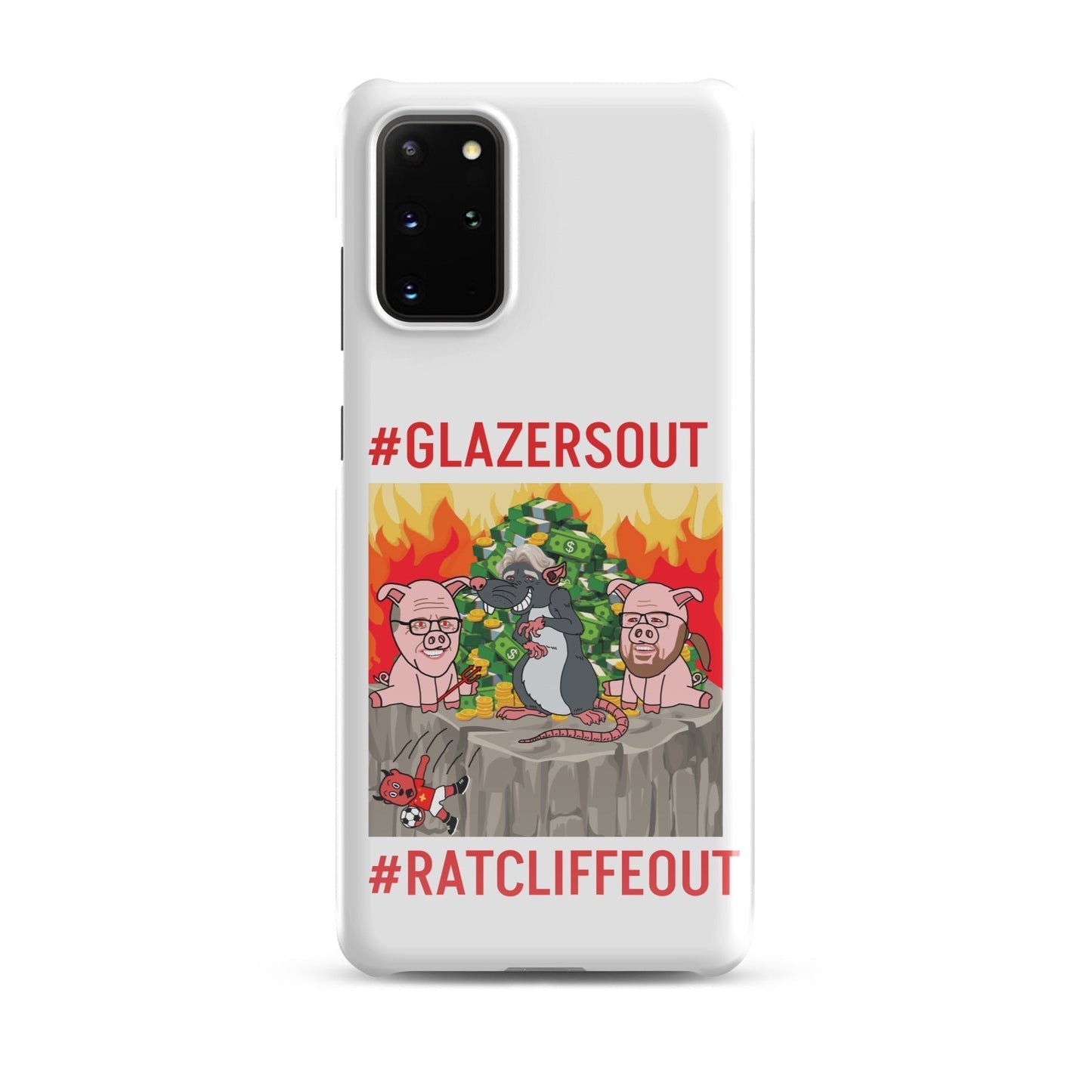Manchester United Ratcliffe Out, Glazers Out Phone Snap Case for Samsung® Glossy Samsung Galaxy S20 Plus Mobile Phone Cases Football GlazersOut Manchester United RatcliffeOut Next Cult Brand