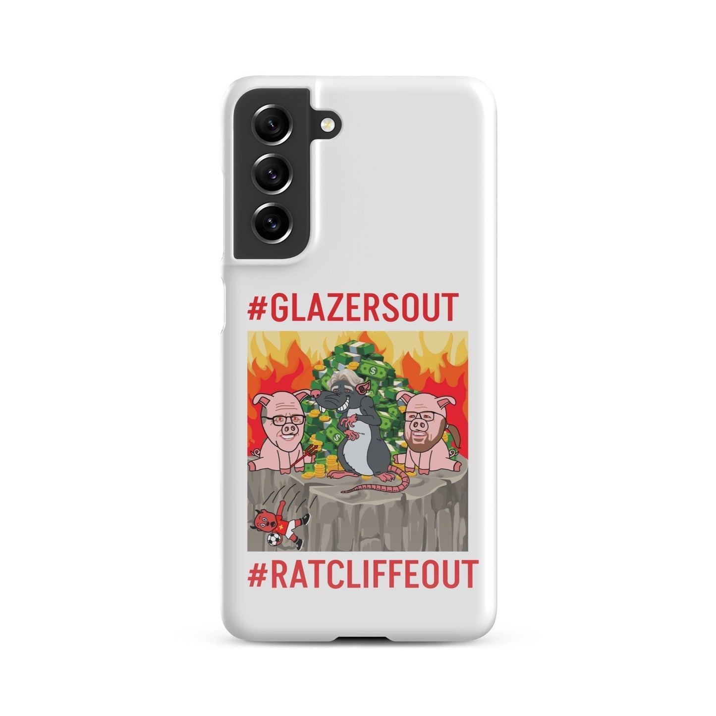 Manchester United Ratcliffe Out, Glazers Out Phone Snap Case for Samsung® Glossy Samsung Galaxy S21 FE Mobile Phone Cases Football GlazersOut Manchester United RatcliffeOut Next Cult Brand