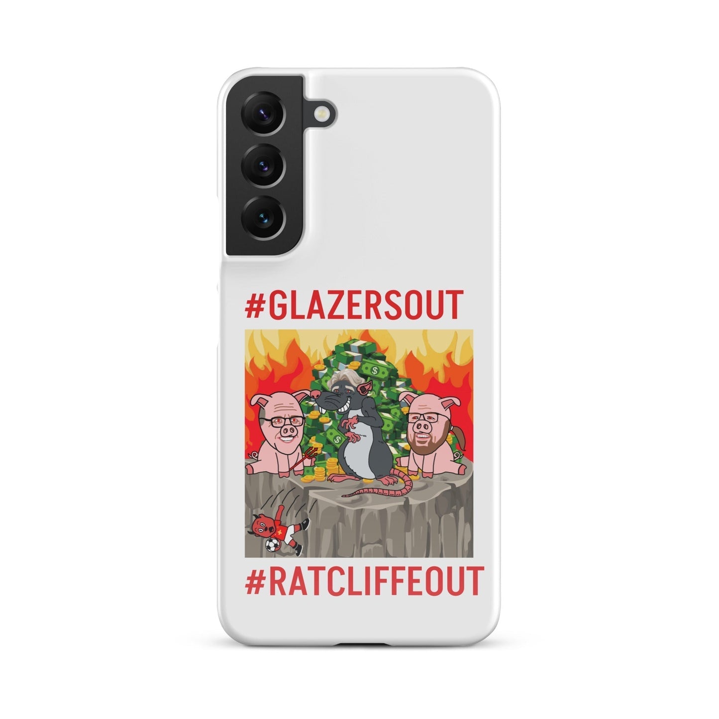 Manchester United Ratcliffe Out, Glazers Out Phone Snap Case for Samsung® Glossy Samsung Galaxy S22 Plus Mobile Phone Cases Football GlazersOut Manchester United RatcliffeOut Next Cult Brand