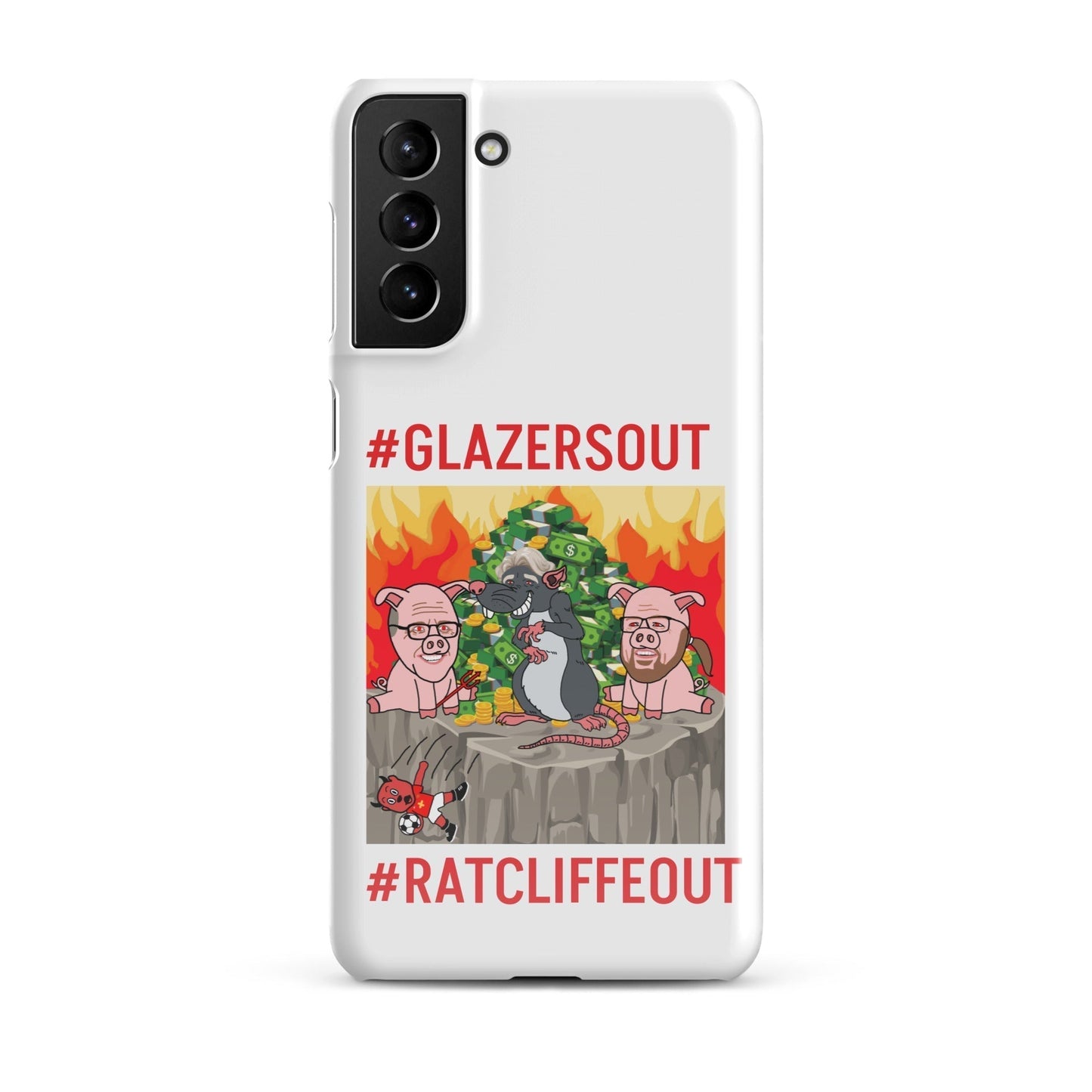 Manchester United Ratcliffe Out, Glazers Out Phone Snap Case for Samsung® Glossy Samsung Galaxy S21 Plus Mobile Phone Cases Football GlazersOut Manchester United RatcliffeOut Next Cult Brand