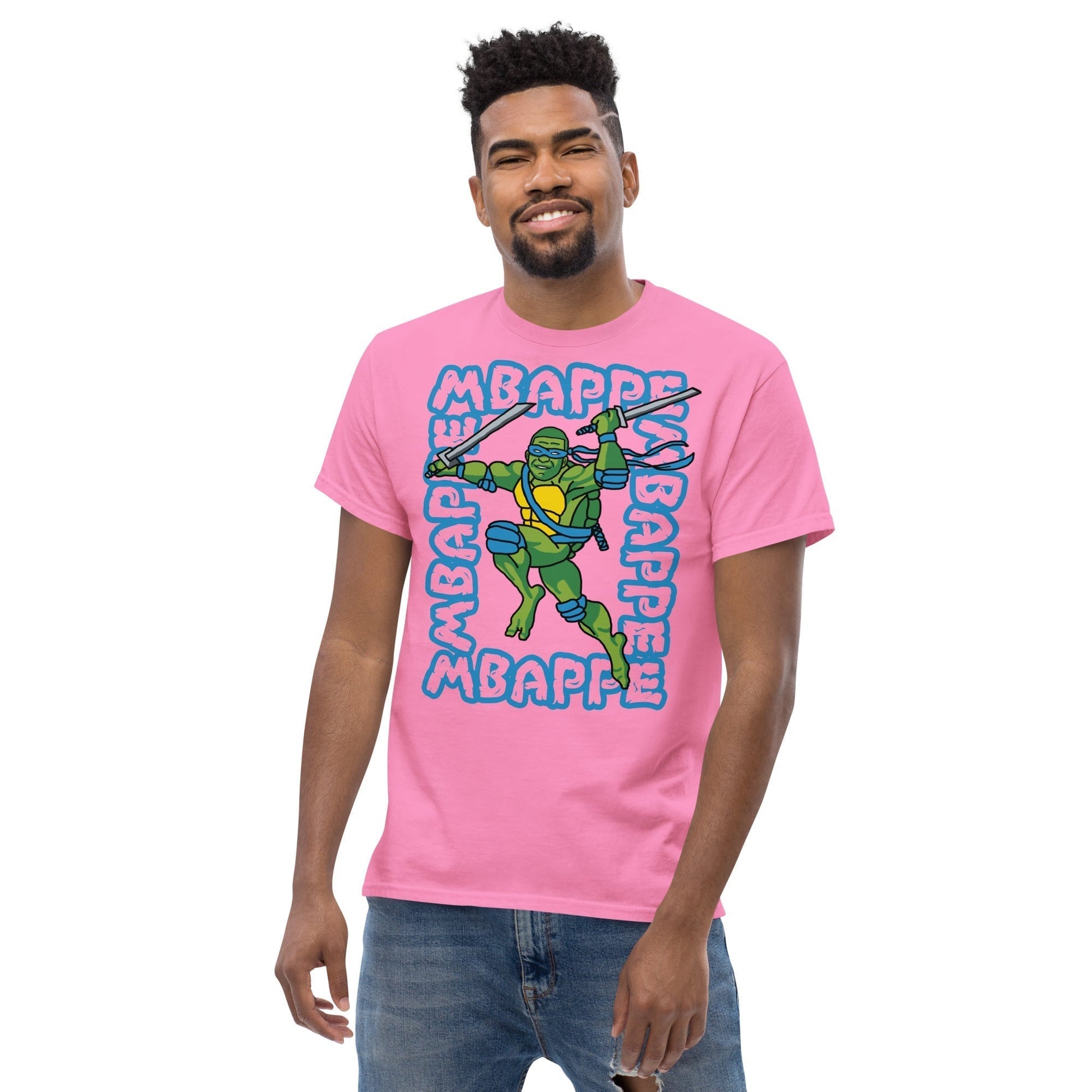 Kylian Mbappe Blue Ninja Turtle Leonardo Men's classic tee Next Cult Brand Football, Kylian Mbappe, Leonardo, Ninja Turtles, PSG