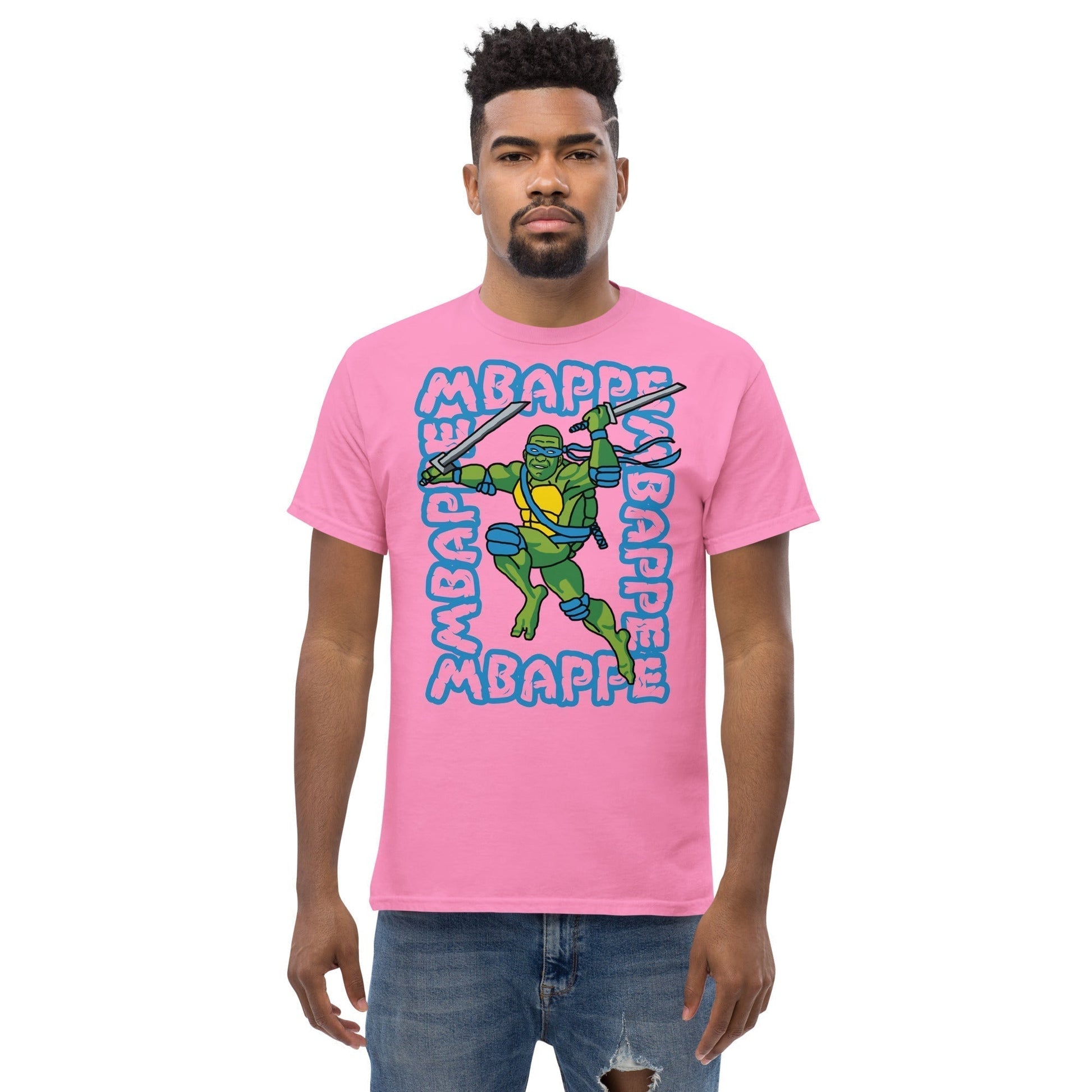 Kylian Mbappe Blue Ninja Turtle Leonardo Men's classic tee T-shirts Football Kylian Mbappe Ninja Turtles PSG Real Madrid Next Cult Brand