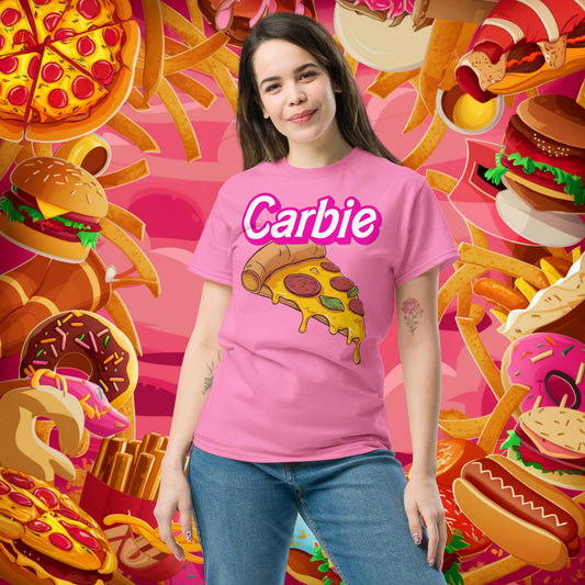 Carbie Barbie I Love Carbs I Love Pizza tee