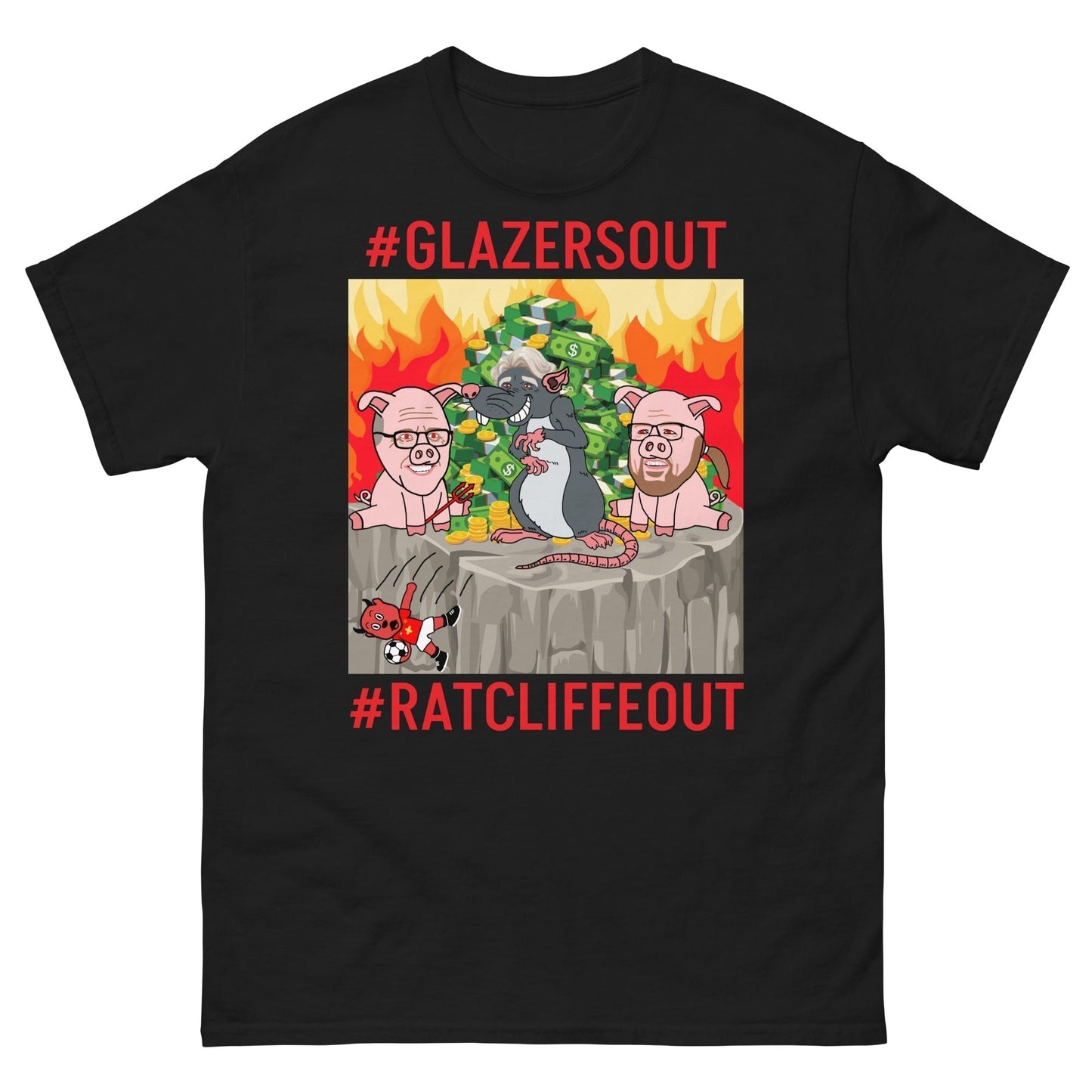 Manchester United Ratcliffe Out, Glazers Out T-shirt, Red Letters, #GlazersOut #RatcliffeOut Next Cult Brand Football, GlazersOut, Manchester United, RatcliffeOut