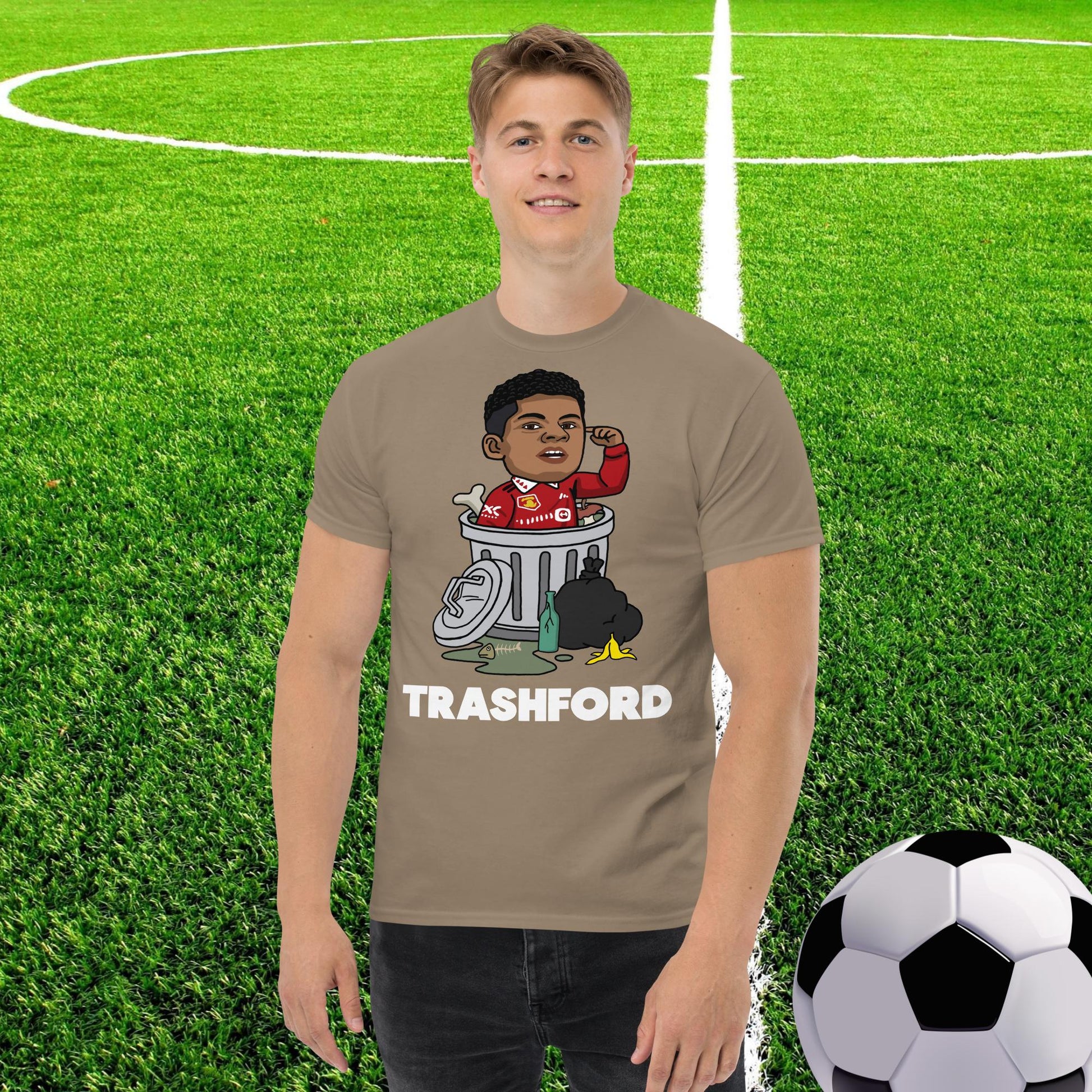 Trashford Marcus Rashford Manchester United Gift Man United Gift Marcus Rashford tee Brown Savana T-shirts Football Manchester United Marcus Rashford Next Cult Brand