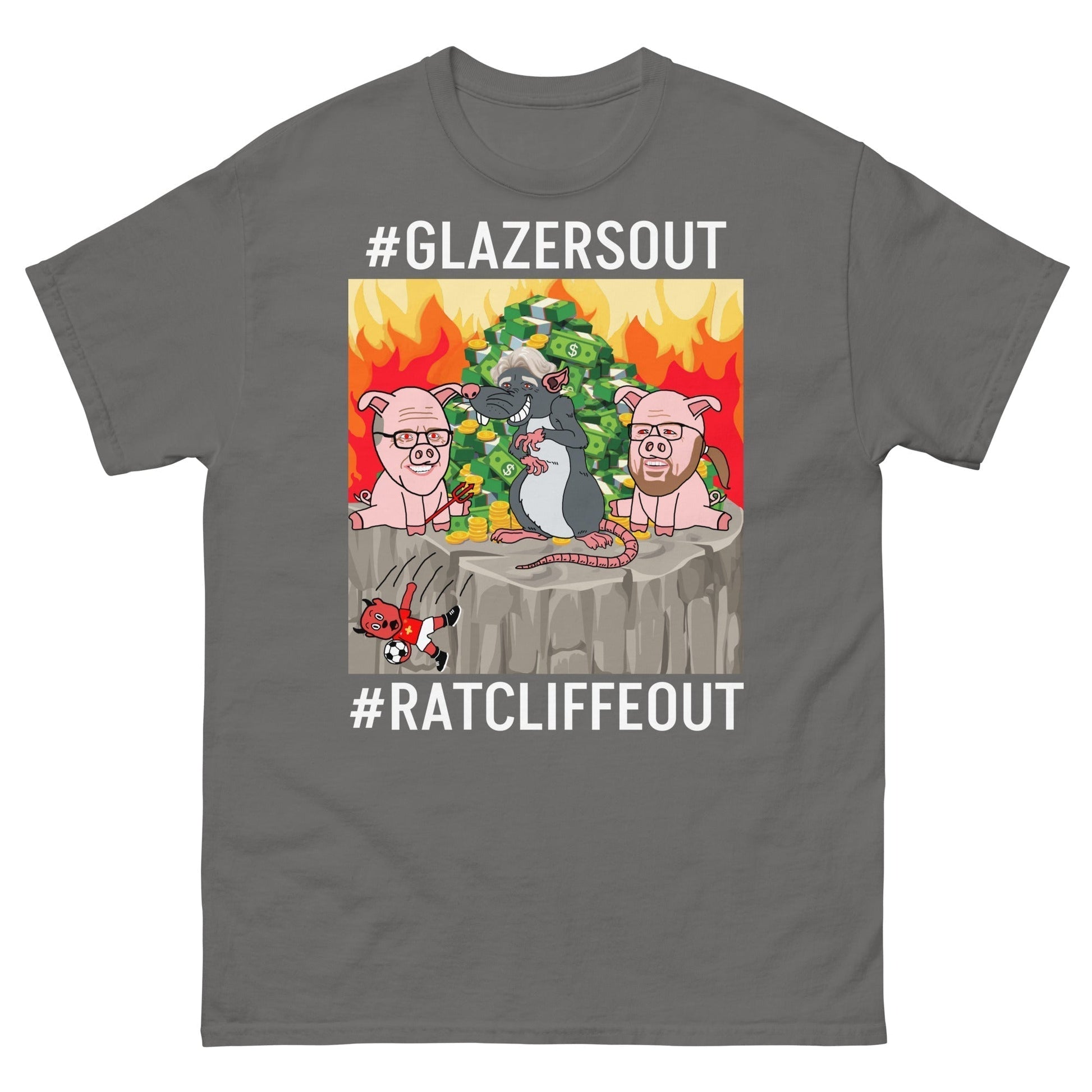 Manchester United Ratcliffe Out, Glazers Out T-shirt, White Letters, #GlazersOut #RatcliffeOut Next Cult Brand Football, GlazersOut, Manchester United, RatcliffeOut