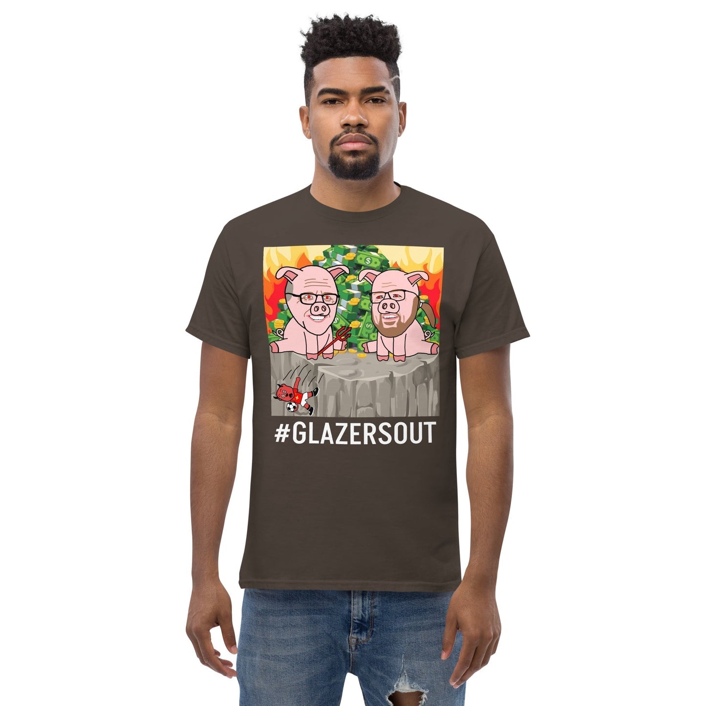 Glazers Out Manchester United T-shirt, White Letters, #GlazersOut Next Cult Brand Football, GlazersOut, Manchester United