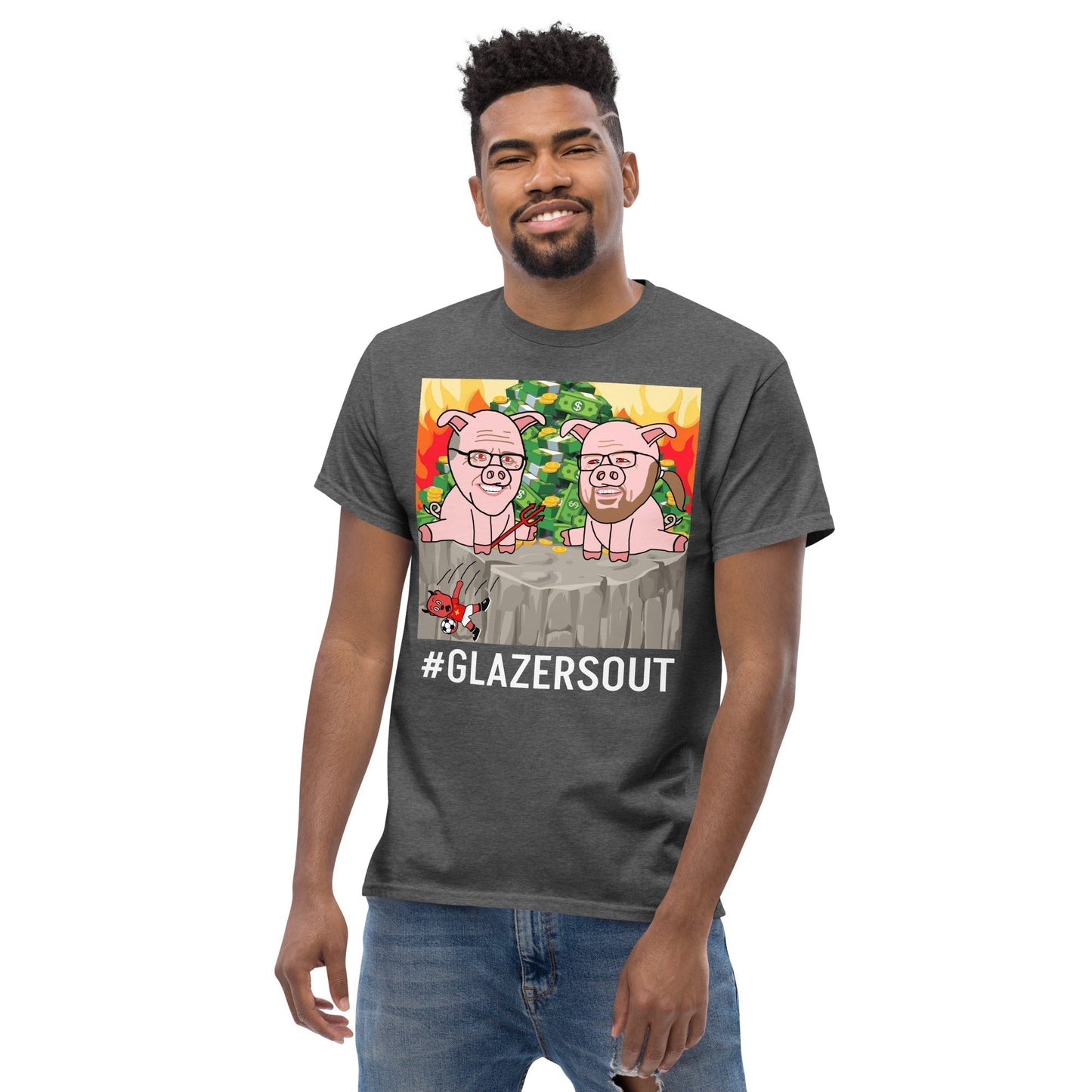 Glazers Out Manchester United T-shirt, White Letters, #GlazersOut Next Cult Brand Football, GlazersOut, Manchester United