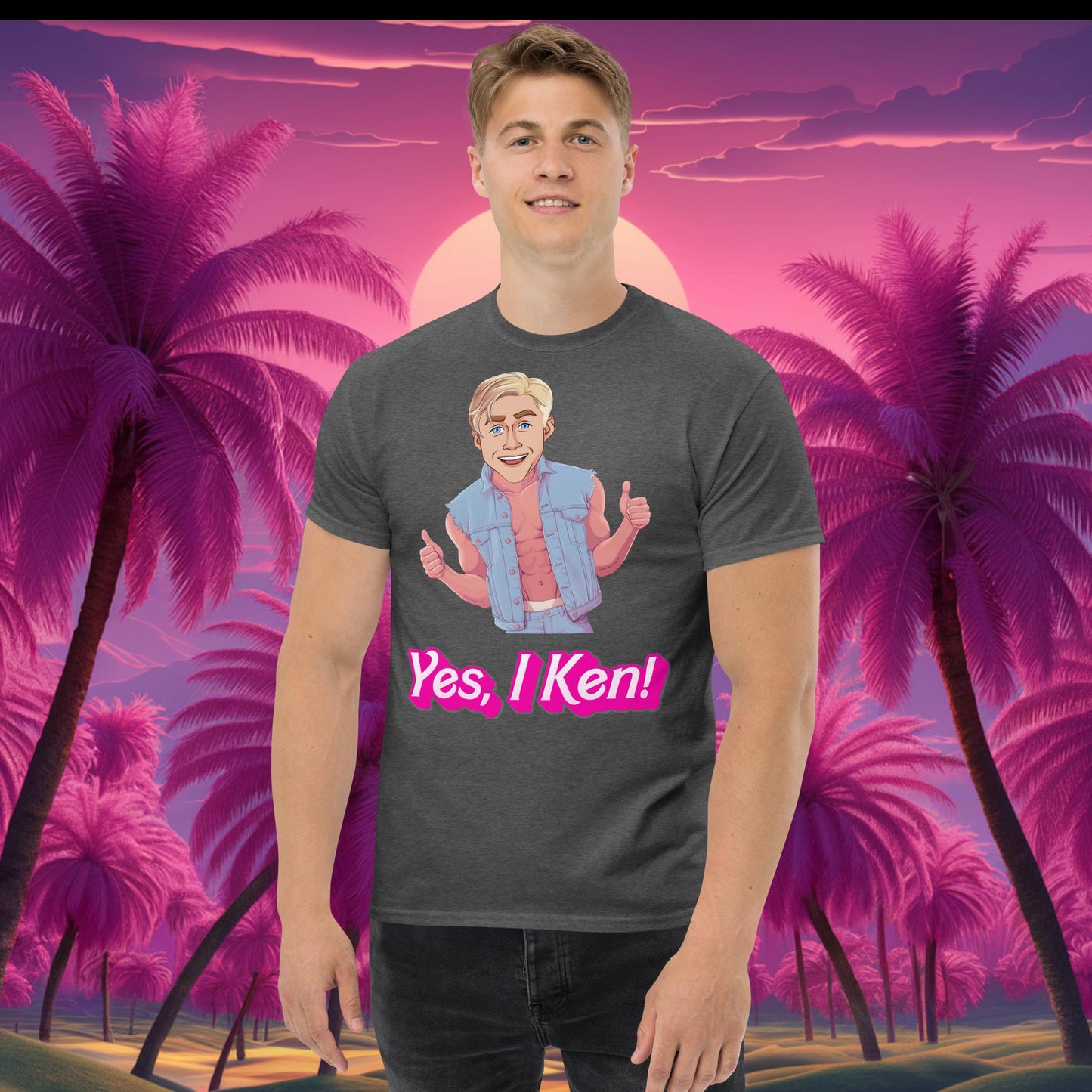 Yes I Ken Yes I can Ryan Gosling Ken Barbie Movie tee Dark Heather T-shirts Barbie Celebrities Ken Movies Ryan Gosling Next Cult Brand